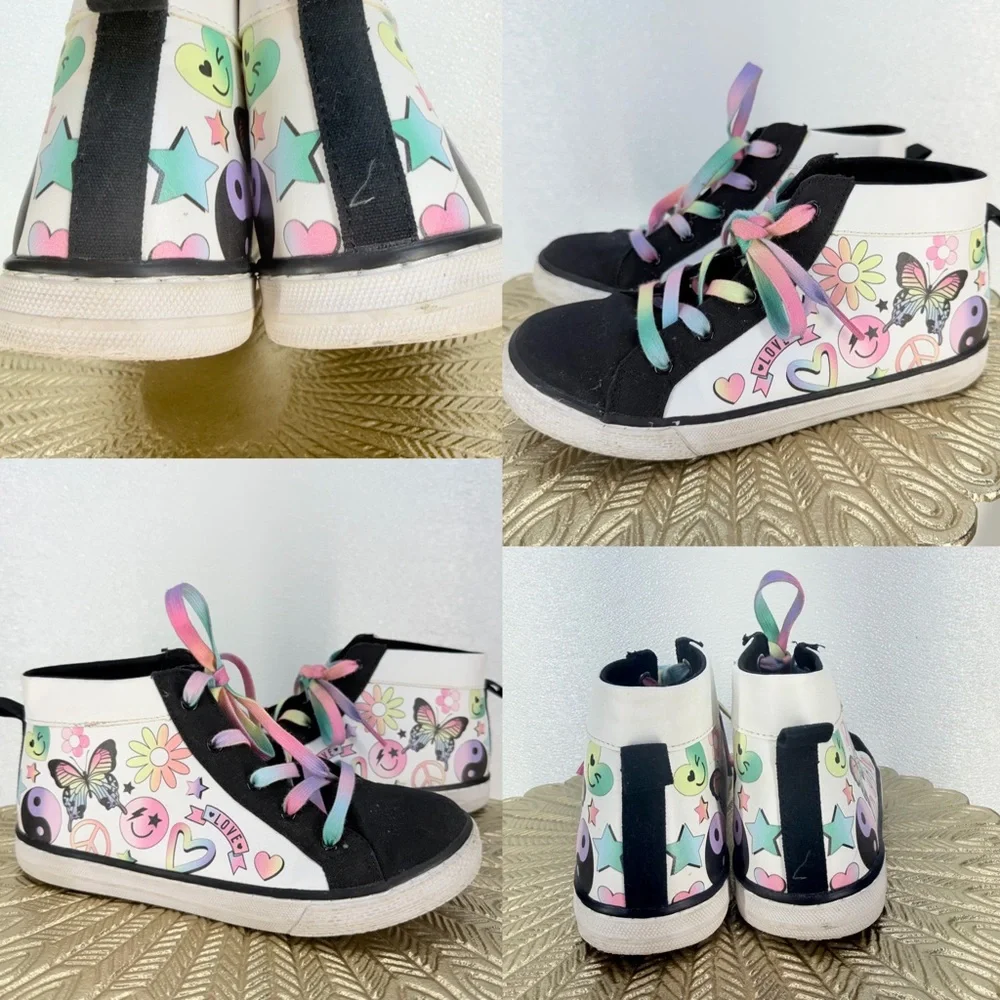 The Children’s Place‎ Girls High Top Sneakers Hearts Size 4